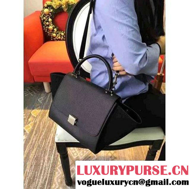 Celine Small Trapezre Bag In Grainy Calfskin & Suede Leather Black 2017 (OZZ-7041222 )
