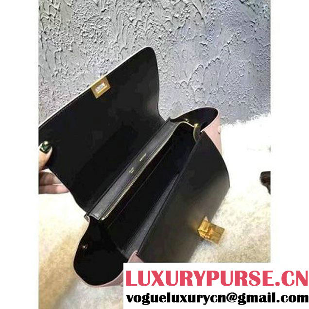 Celine Small Trapezre Tricolor Bag In Calfskin & Suede Leather Beige/Black/Pink 2017 (OZZ-7041223 )