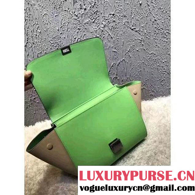 Celine Small Trapezre Tricolor Bag In Smooth Calfskin & Suede Leather Black/Green/Beige 2017 (OZZ-7041236 )