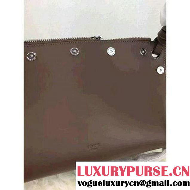 Celine Medium Sailor Bag With Studs In Dark Brown Calfskin Spring 2016 (2A021-6030201 )