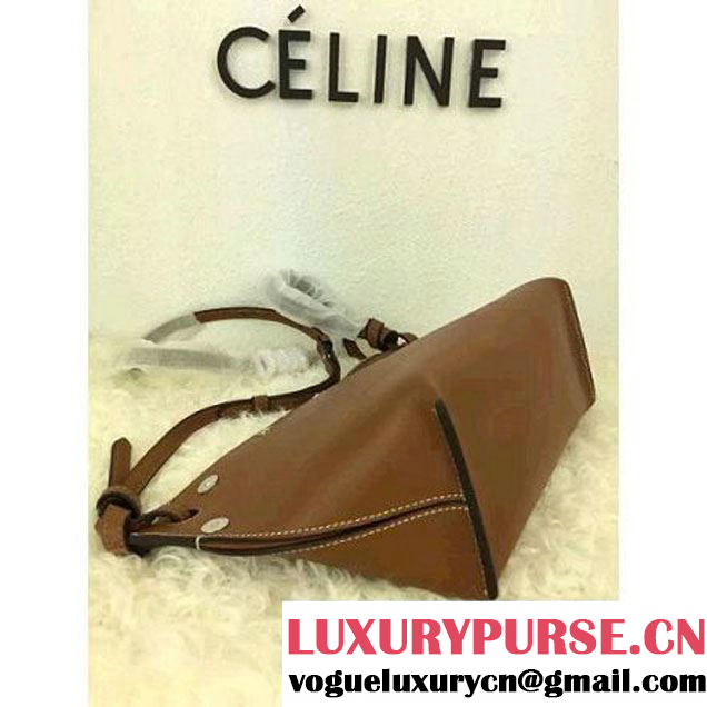 Celine Medium Sailor Bag With Studs In Brown Calfskin Spring 2016 (2A021-6030202 )