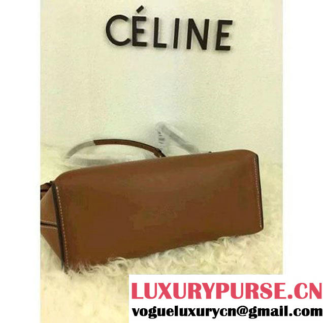 Celine Medium Sailor Bag With Studs In Brown Calfskin Spring 2016 (2A021-6030202 )