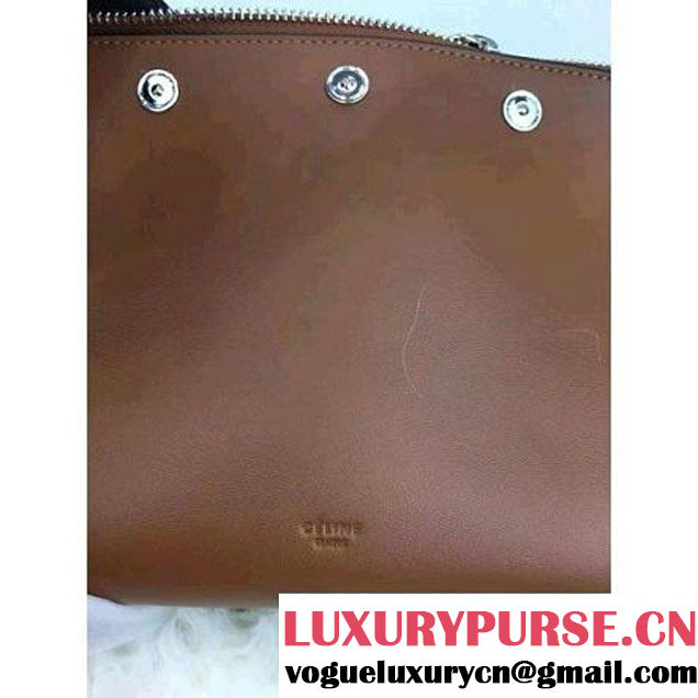 Celine Medium Sailor Bag With Studs In Brown Calfskin Spring 2016 (2A021-6030202 )