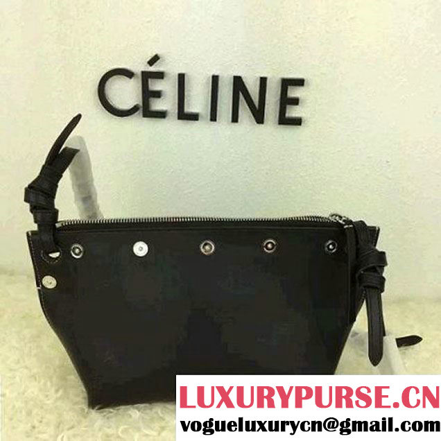 Celine Medium Sailor Bag With Studs In Black Calfskin Spring 2016 (2A021-6030203 )