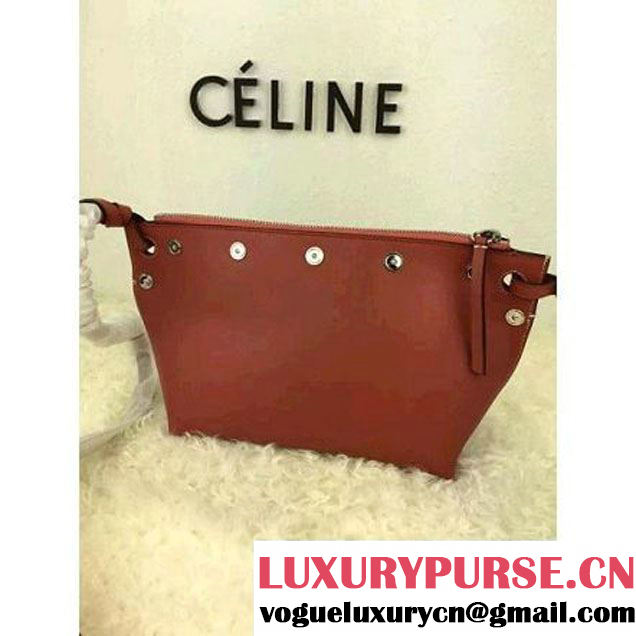 Celine Medium Sailor Bag With Studs In Orange Calfskin Spring 2016 (2A021-6030204 )