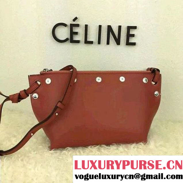 Celine Medium Sailor Bag With Studs In Orange Calfskin Spring 2016 (2A021-6030204 )