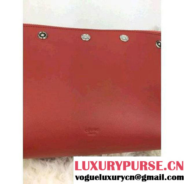 Celine Medium Sailor Bag With Studs In Orange Calfskin Spring 2016 (2A021-6030204 )