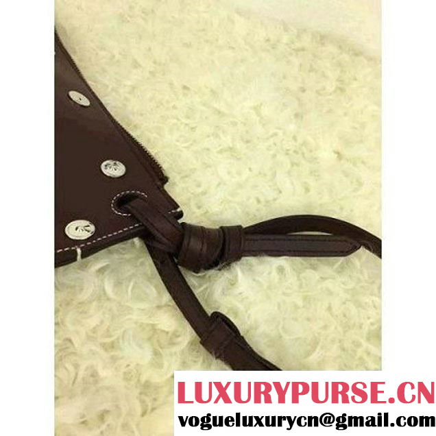 Celine Medium Sailor Bag With Studs In Burgundy Calfskin Spring 2016 (2A021-6030205 )