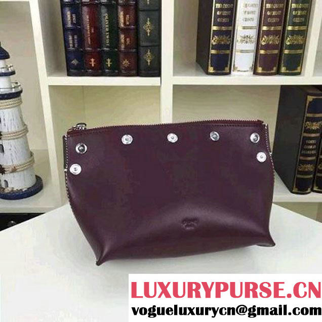 Celine Sailor Cluth With Studs In Burgundy Calfskin Spring 2016 (2A011-6041918 )
