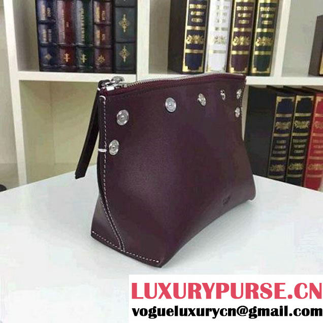 Celine Sailor Cluth With Studs In Burgundy Calfskin Spring 2016 (2A011-6041918 )