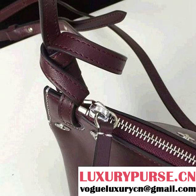 Celine Small Sailor Bag With Studs In Burgundy Calfskin Spring 2016 (2A011-6041922 )