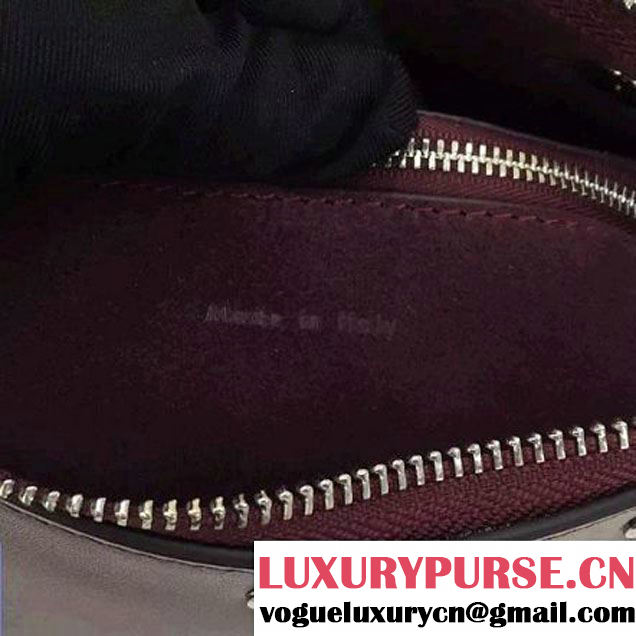 Celine Small Sailor Bag With Studs In Burgundy Calfskin Spring 2016 (2A011-6041922 )