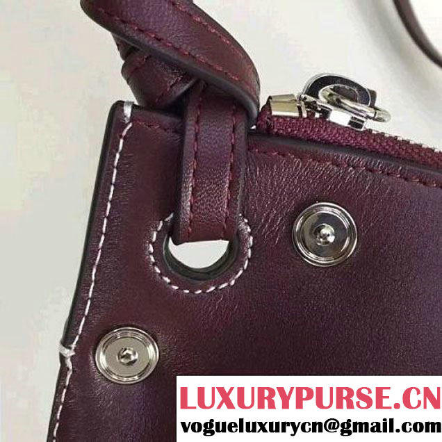 Celine Small Sailor Bag With Studs In Burgundy Calfskin Spring 2016 (2A011-6041922 )