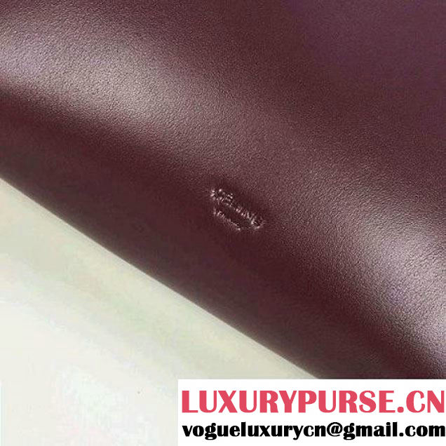 Celine Small Sailor Bag With Studs In Burgundy Calfskin Spring 2016 (2A011-6041922 )