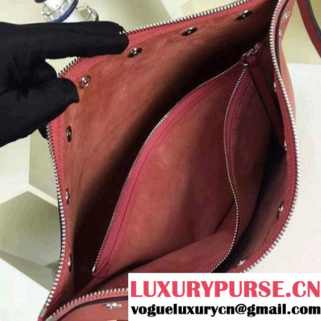 Celine Medium Sailor Bag With Studs In Brick-red Calfskin Spring 2016 (2A011-6041924 )