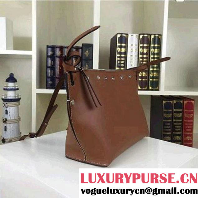 Celine Medium Sailor Bag With Studs In Brown Calfskin Spring 2016 (2A011-6041926 )