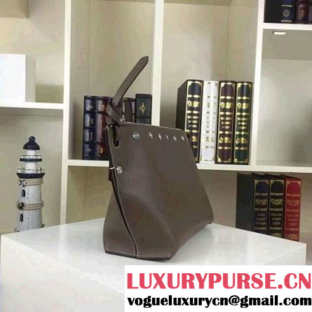 Celine Medium Sailor Bag With Studs In Grey Calfskin Spring 2016 (2A011-6041927 )