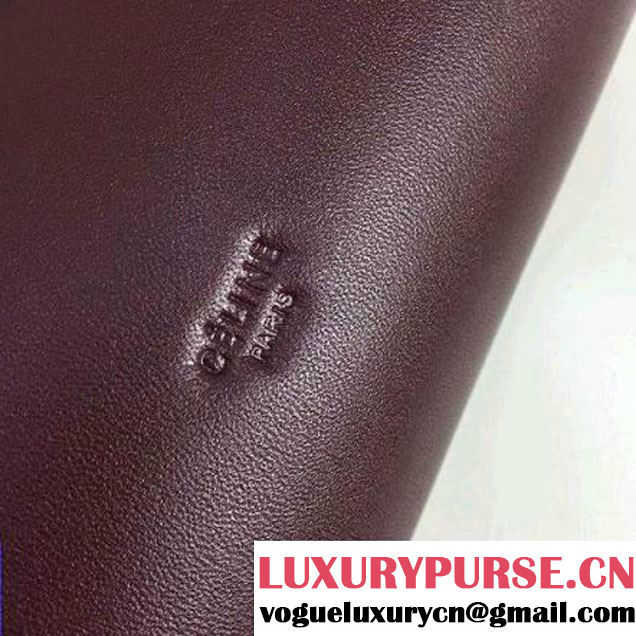 Celine Medium Sailor Bag With Studs In Burgundy Calfskin Spring 2016 (2A011-6041928 )
