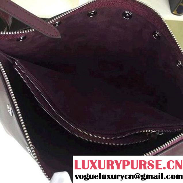 Celine Medium Sailor Bag With Studs In Burgundy Calfskin Spring 2016 (2A011-6041928 )