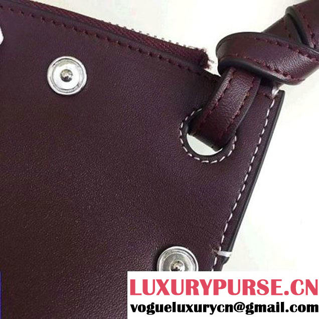Celine Medium Sailor Bag With Studs In Burgundy Calfskin Spring 2016 (2A011-6041928 )