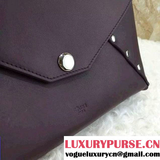 Celine Burgundy Smooth Calfskin Biker Evening Clutch On Strap Bag 2016 (1A021-6062113 )