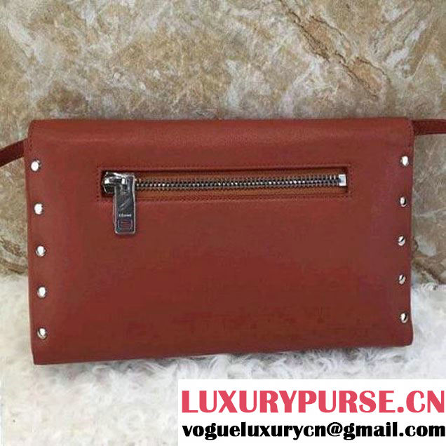 Celine Smooth Calfskin Biker Evening Clutch On Strap Bag Orange 2016 (1A021-6062114 )