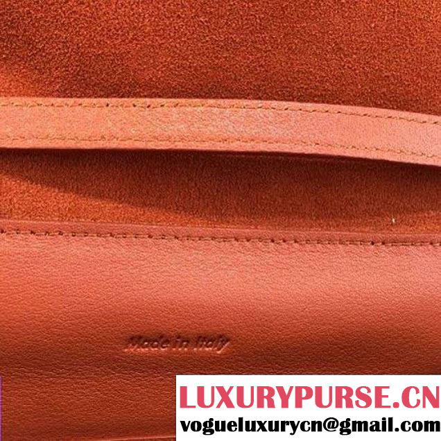Celine Smooth Calfskin Biker Evening Clutch On Strap Bag Orange 2016 (1A021-6062114 )