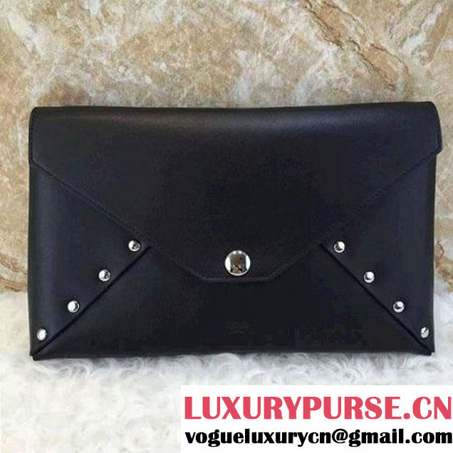 Celine Smooth Calfskin Biker Evening Clutch On Strap Bag Black 2016 (1A021-6062115 )