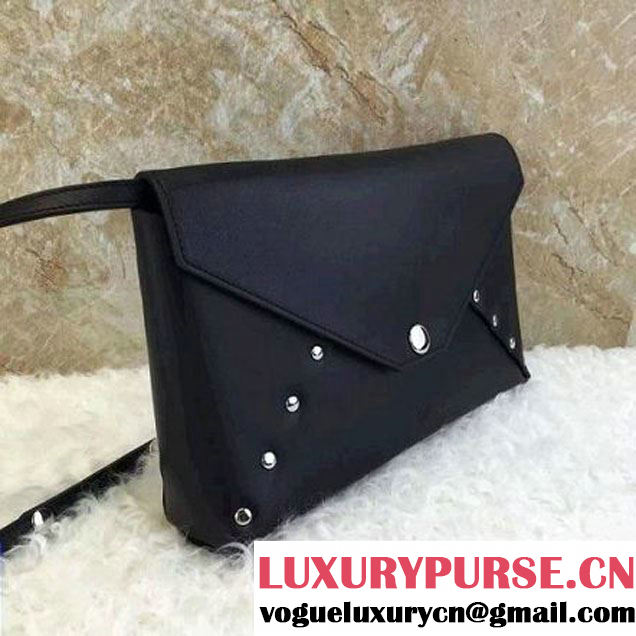 Celine Smooth Calfskin Biker Evening Clutch On Strap Bag Black 2016 (1A021-6062115 )