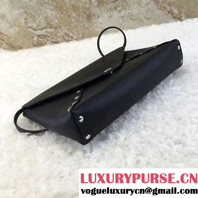 Celine Smooth Calfskin Biker Evening Clutch On Strap Bag Black 2016 (1A021-6062115 )