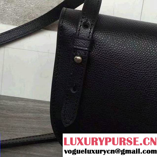 Celine Strap Clutch On Strap In Grained Calfskin Black/White 2016 (2A011-6091716 )