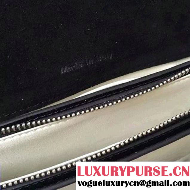 Celine Strap Clutch On Strap In Grained Calfskin Black/White 2016 (2A011-6091716 )