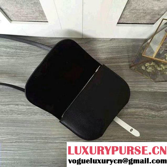 Celine Strap Clutch On Strap In Grained Calfskin Black/White 2016 (2A011-6091716 )