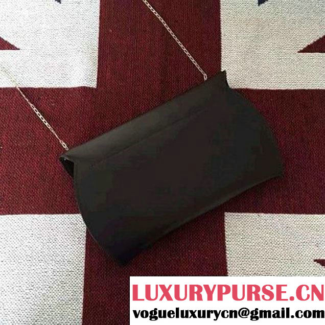 Celine Chain Clutch Bag In Black Smooth Calfskin Fall 2016 (2A011-6112101 )