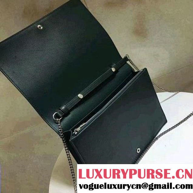 Celine Smooth Calfskin Frame Clutch Chain Shoulder Bag Blue/Green 2017 (1A021-7021110 )