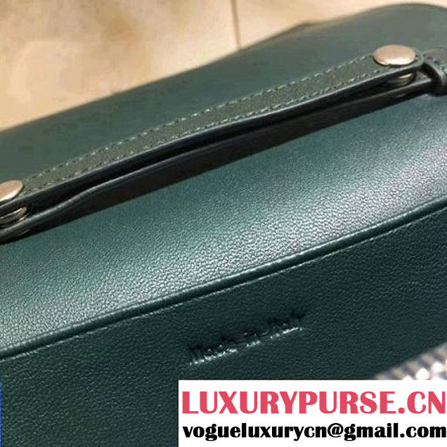 Celine Smooth Calfskin Frame Clutch Chain Shoulder Bag Blue/Green 2017 (1A021-7021110 )