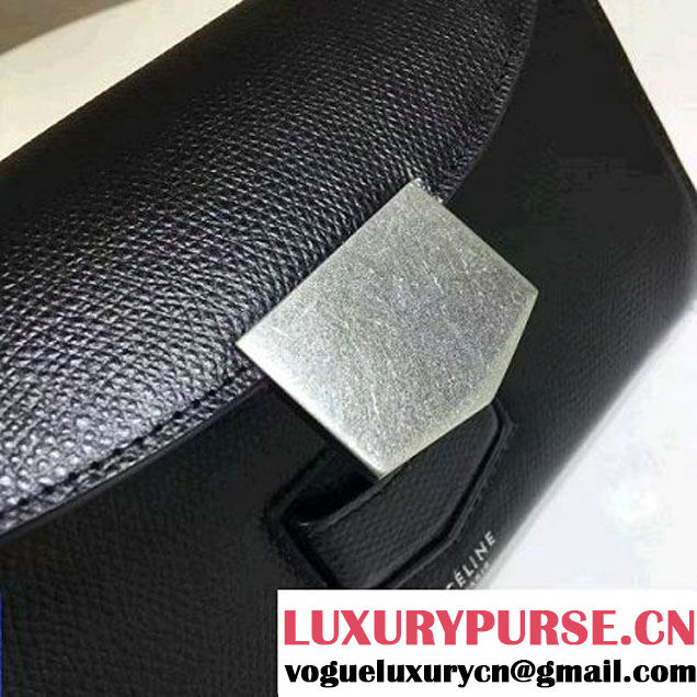 Celine Trotteur Clutch In Black Grained Calfskin 2017 (1A021-7032216 )