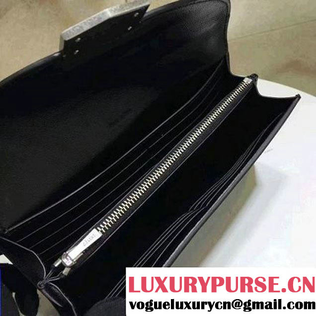 Celine Trotteur Clutch In Black Grained Calfskin 2017 (1A021-7032216 )