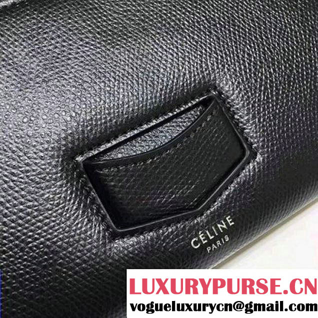 Celine Trotteur Clutch In Black Grained Calfskin 2017 (1A021-7032216 )