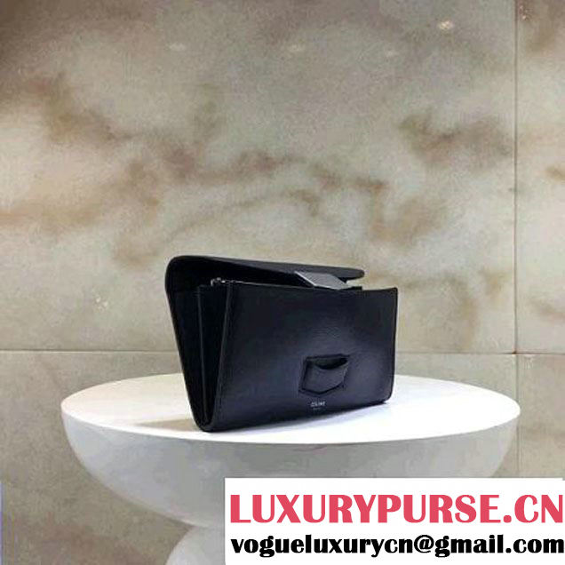 Celine Trotteur Clutch In Deep Blue Grained Calfskin 2017 (1A021-7032217 )