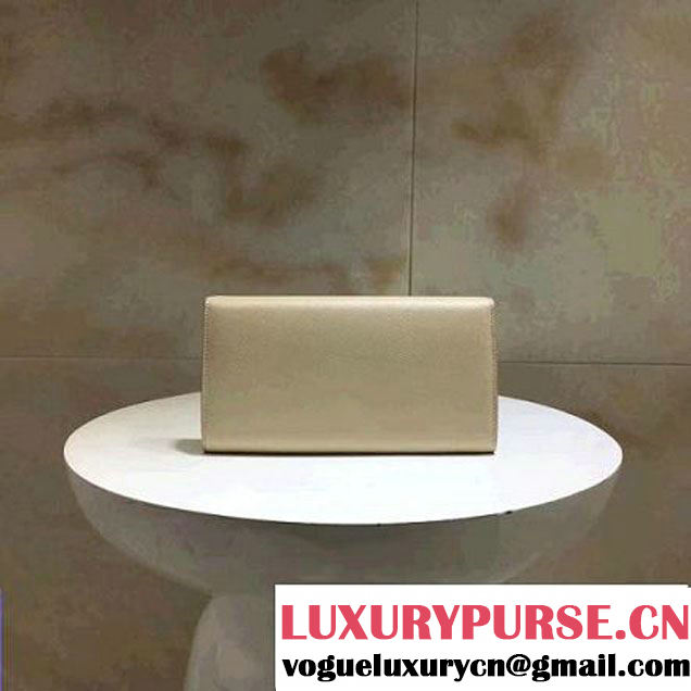 Celine Trotteur Clutch In Off-White Grained Calfskin 2017 (1A021-7040701 )