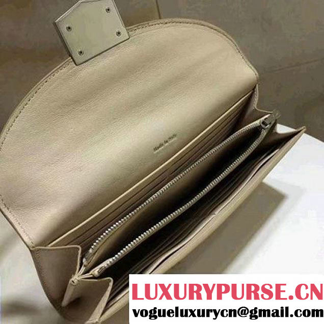 Celine Trotteur Clutch In Off-White Grained Calfskin 2017 (1A021-7040701 )