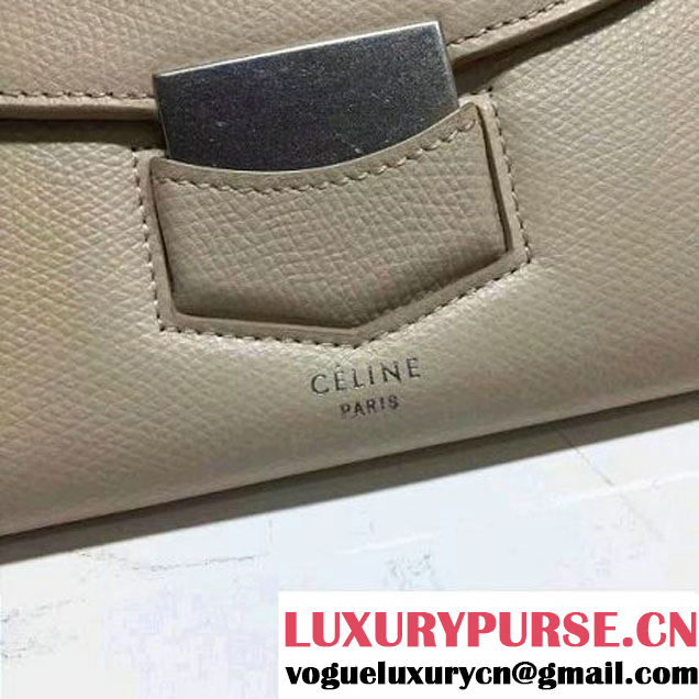 Celine Trotteur Clutch In Off-White Grained Calfskin 2017 (1A021-7040701 )