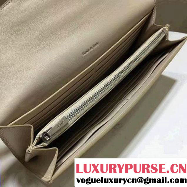 Celine Trotteur Clutch In Off-White Grained Calfskin 2017 (1A021-7040701 )