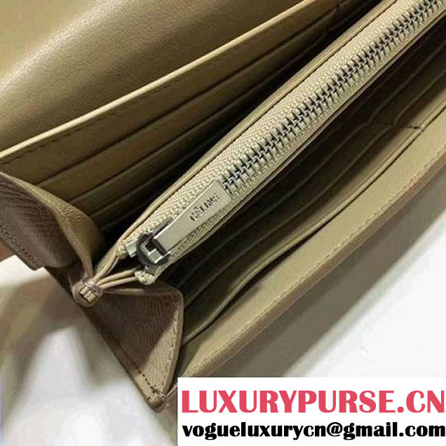 Celine Trotteur Clutch In Beige Grained Calfskin 2017 (1A021-7040702 )