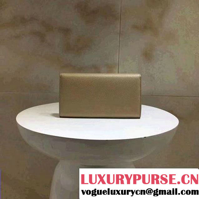 Celine Trotteur Clutch In Beige Grained Calfskin 2017 (1A021-7040702 )