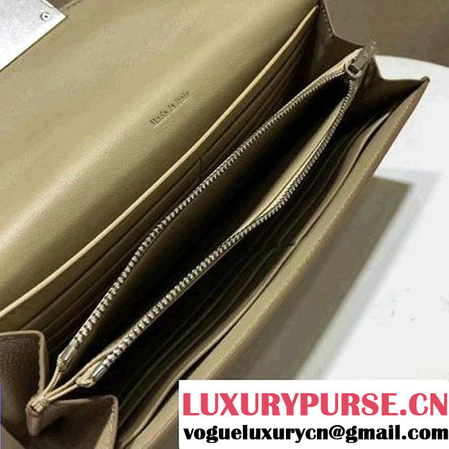 Celine Trotteur Clutch In Beige Grained Calfskin 2017 (1A021-7040702 )