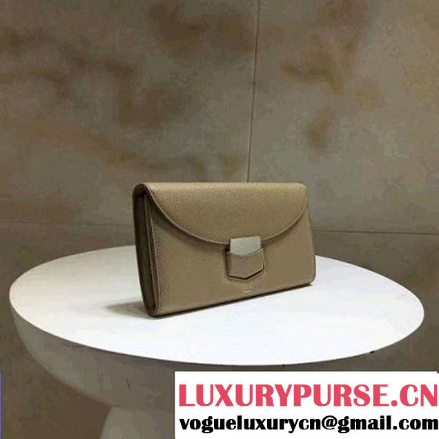 Celine Trotteur Clutch In Beige Grained Calfskin 2017 (1A021-7040702 )