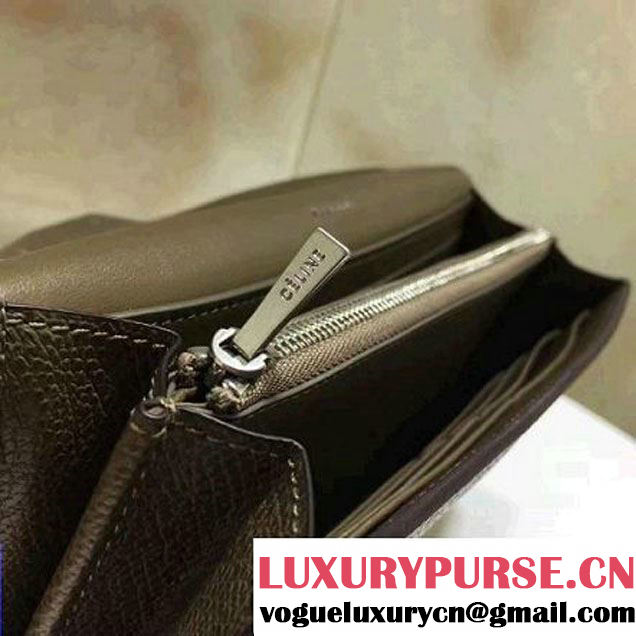 Celine Trotteur Clutch In Brown Grained Calfskin 2017 (1A021-7040703 )