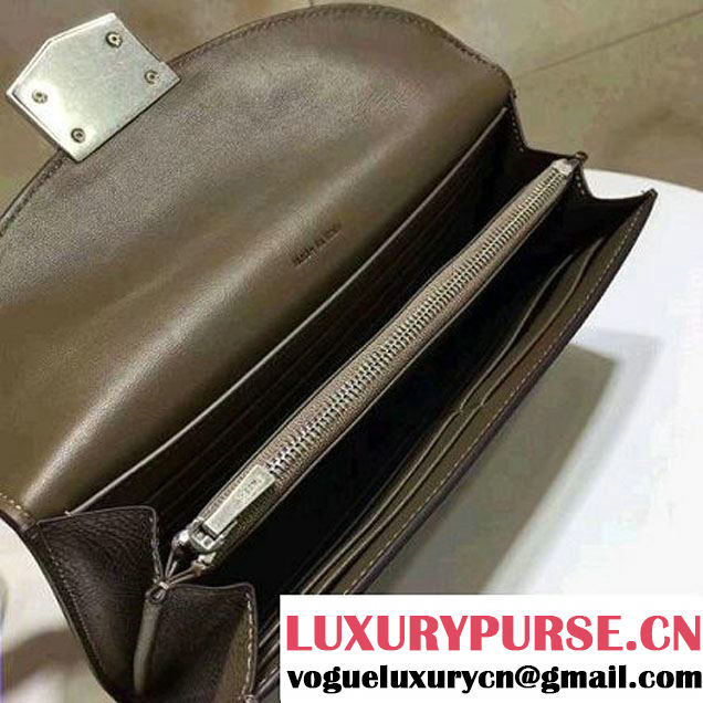 Celine Trotteur Clutch In Brown Grained Calfskin 2017 (1A021-7040703 )